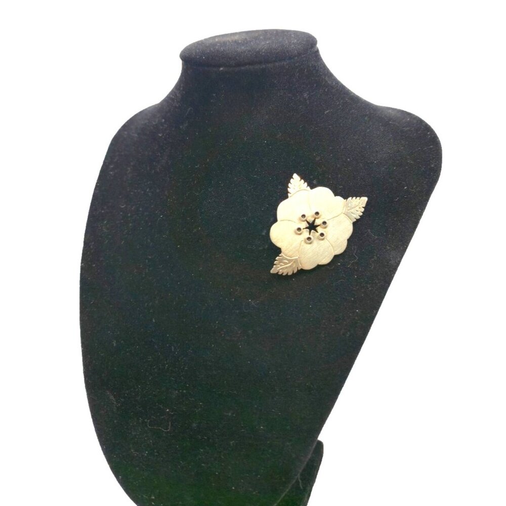 Vintage Francisco Rebajes Modernist Sterling Silver Poppy Brooch Signed
